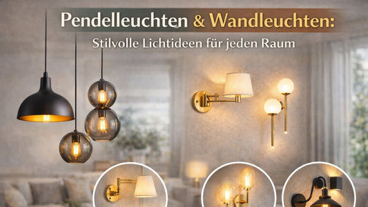 Stilvolle Pendelleuchte und Wandleuchte