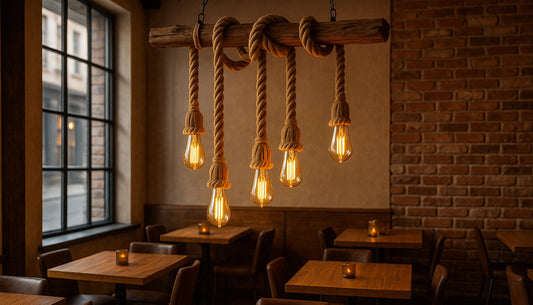 Umweltfreundliche pendelleuchte esstisch Hanfseil lampe mit holz für Ihren Raum