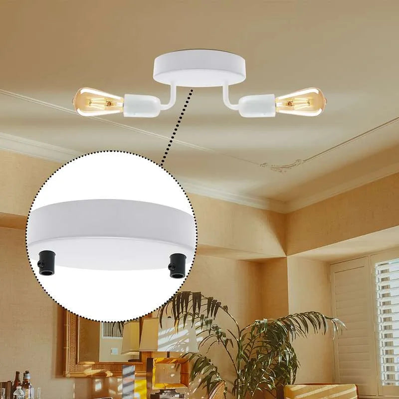 Weiß Deckenrosette(2-er) Platte Metall rund für Innenleuchte