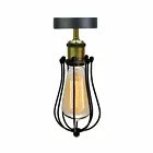 Gabbia metallica vintage per portalampada da parete ~3159