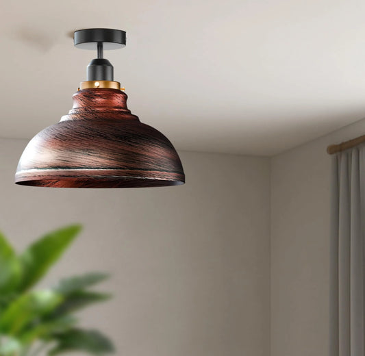 E27 halvplans loftlampe af metal ~3303