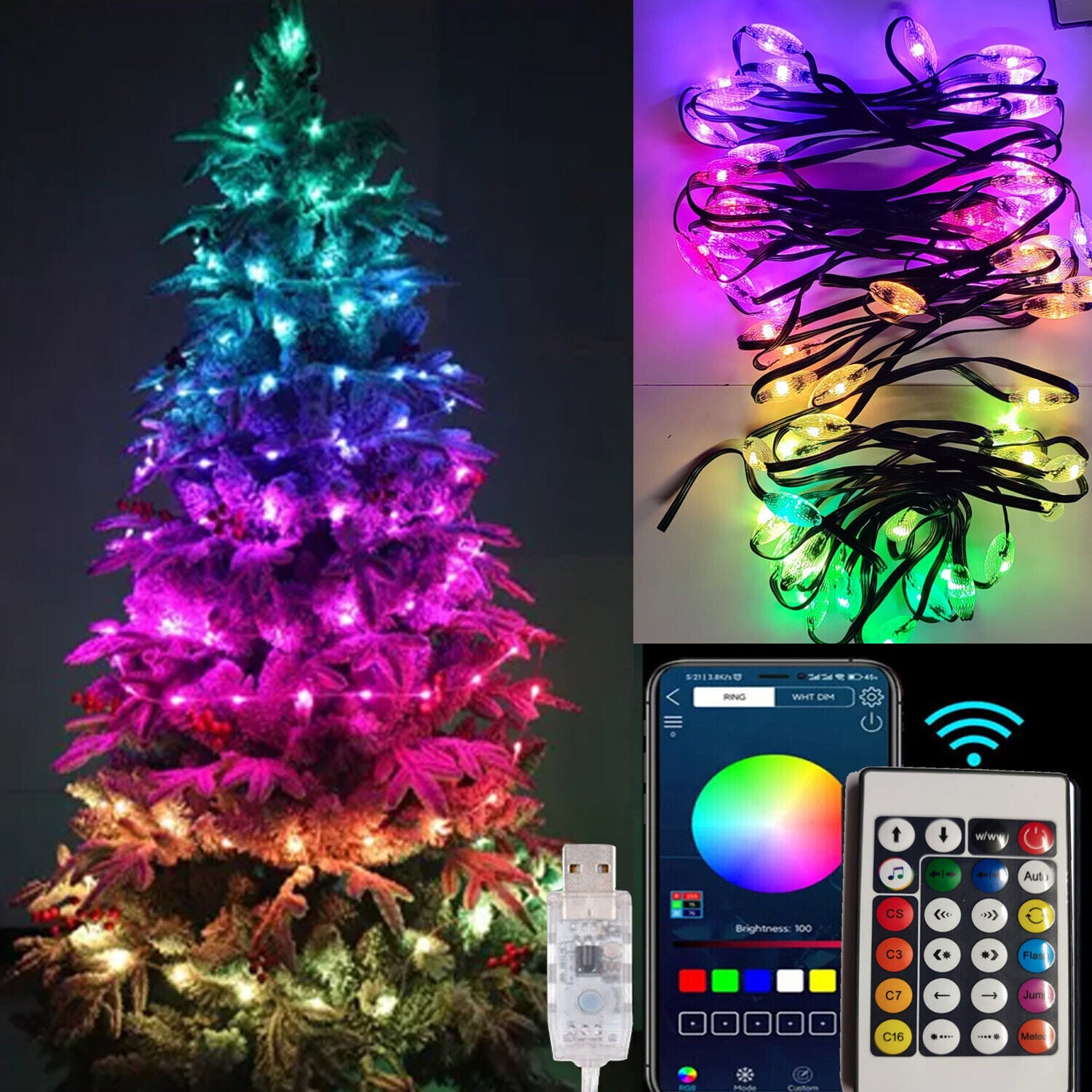Christmas baum Lichter Dekoration Party Lichterketten USB-Stecker Lich –