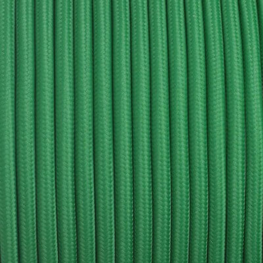 Grünes Strom kabel Textilkabel 2 adriges Lampen kabel Stoffkabel 0,75mm² rund Elektrisches Rundkabel mit farbigem Stoff ummantelt ~1152