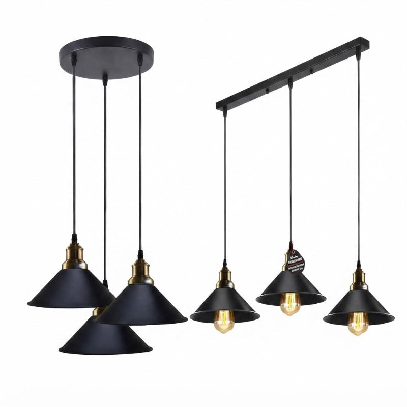 Pendelleuchte, Vintage Hängelampe mit Metall Käfig, Kronleuchter in 20cm Diamant Form E27 Fassung für Wohnzimmer Esszimmer Küche - 3 Flammig mit