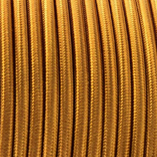 Vintage Textilkabel Rund 3-adrig Gold 0,75mm