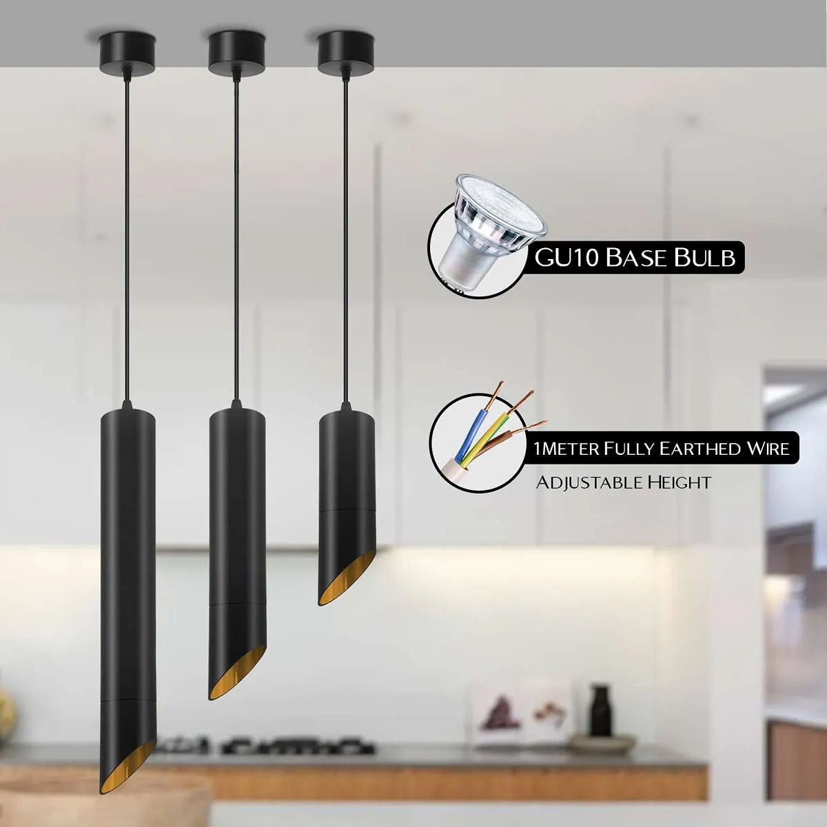 Wohnzimmer DeckPendelleuchte Hängelampen Schwarz