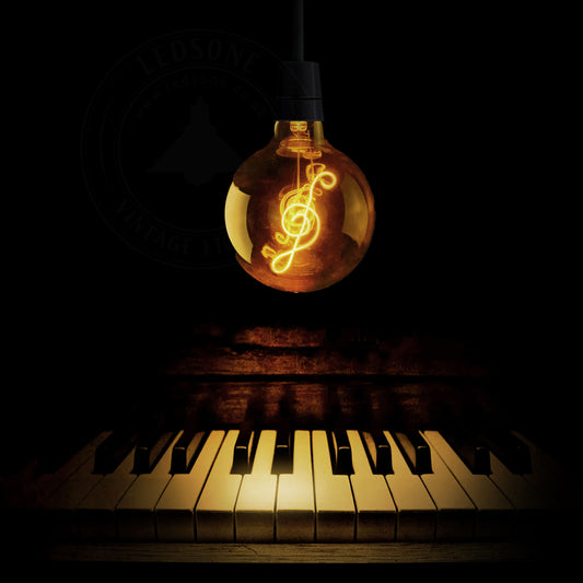 E27 LED-pære G125 4W musikpære varm hvid dekorativ lampe ~1876