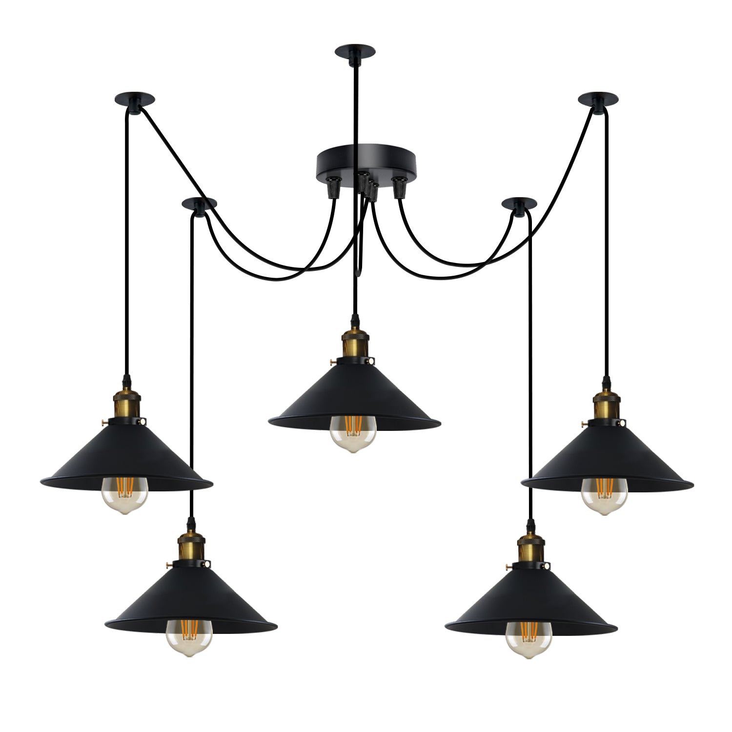 Moderne Spinnenlampe mit 5 Flamming Pendelleuchte