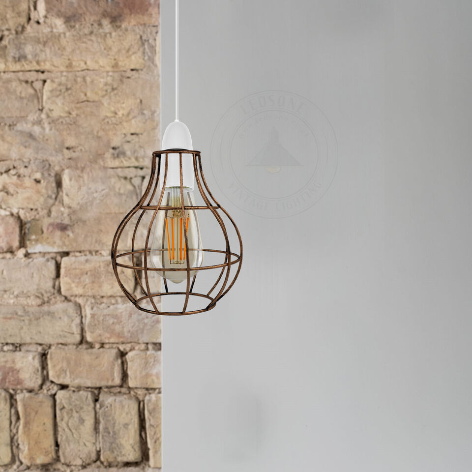 Vintage-Lampenschirm in Ballonform, industrieller Lampenschirm aus Metall