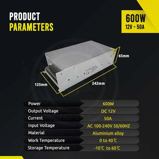 600W LED Trafotreiber DC 12V Netzteil AC-DC Leistungsregler