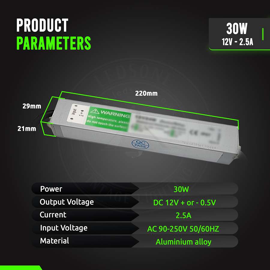 Funktion des wasserdichten DC12V IP67 30W LED-Treiber-Netzteiltransformators