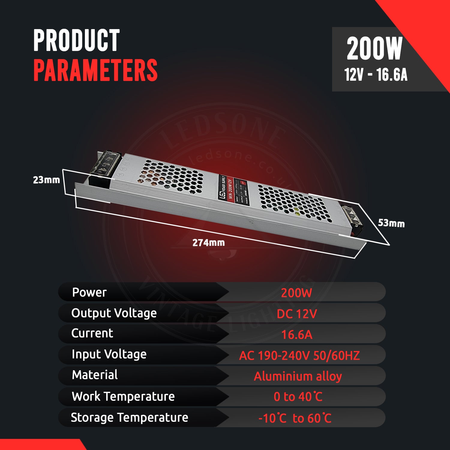 200W DC 12V LED-Trafo