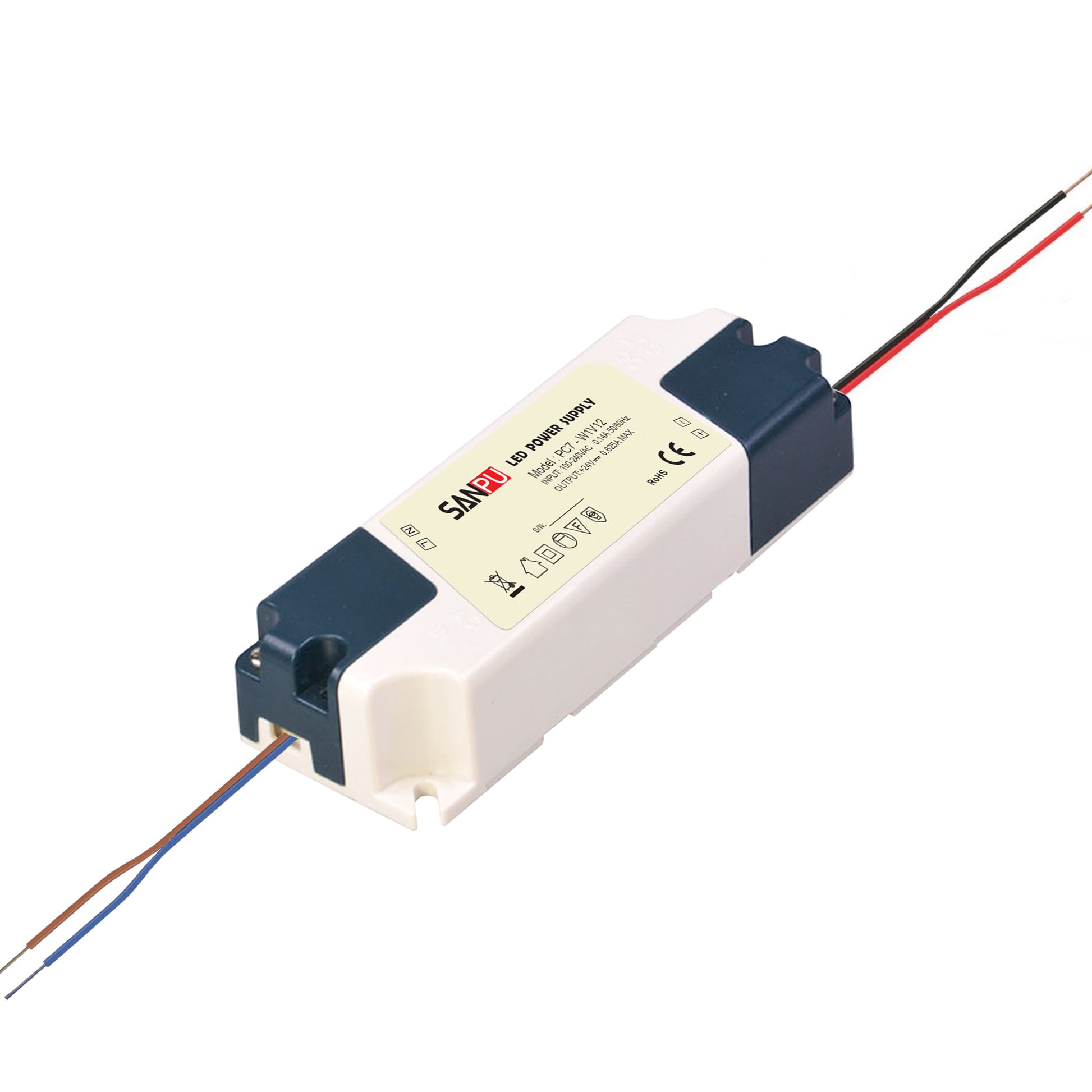 7 W 0,58 A Kompakter Sanpu LED-Treiber AC 230 V auf DC 12 V Netzteiltransformator