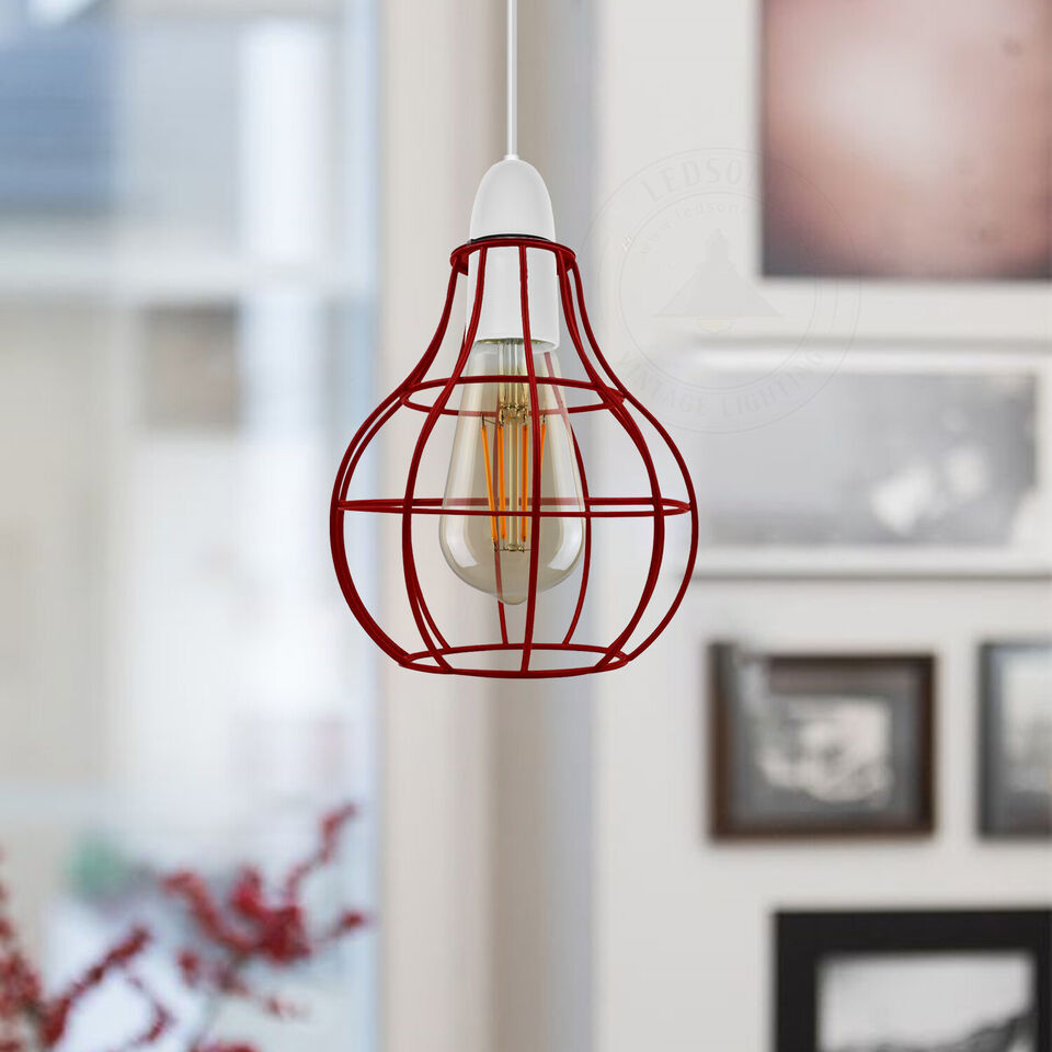 Vintage-Lampenschirm in Ballonform, industrieller Lampenschirm aus Metall