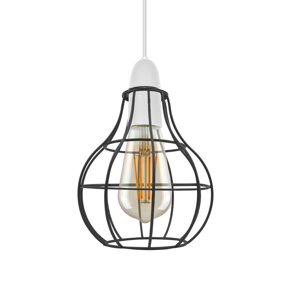 Vintage-Lampenschirm in Ballonform, industrieller Lampenschirm aus Metall