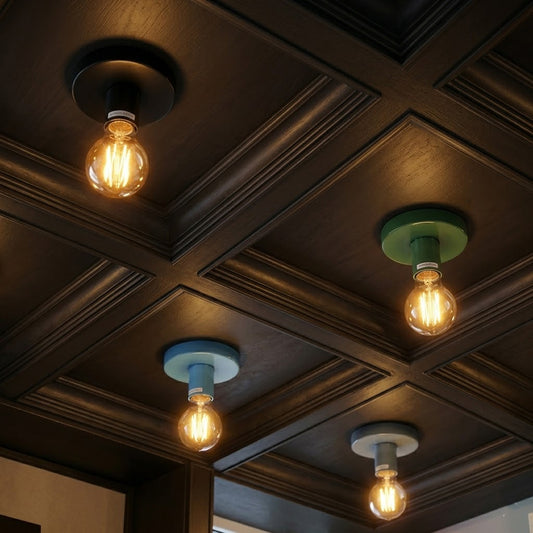 Portalampada da soffitto a incasso vintage E27 con attacco per lampadine ~3336