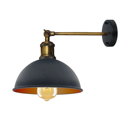 Schwarz-goldene Innenwandleuchte im modernen Retro-Stil glänzend Wandleuchte Lampenfassung