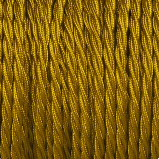 3-adriges, gedrehtes gold Textilkabel stoffummantelt~2752