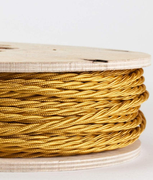 2 adriges gedrehtes Vintage Textilkabel für Lampen ~1166