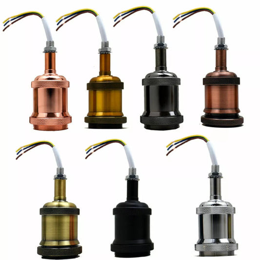 E27 Vintage Lampensockel aus Metall, Retro Nostalgie Lampenfassung