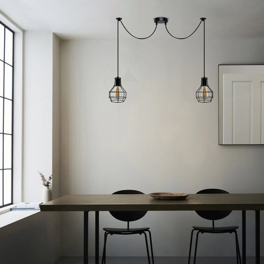 Industriel gør-det-selv edderkoplampe – 2-vejs, E27 | Ø 15 cm