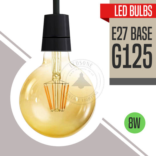 Vintage LED E27 G125  8W Glühbirne fur Wandleuchte