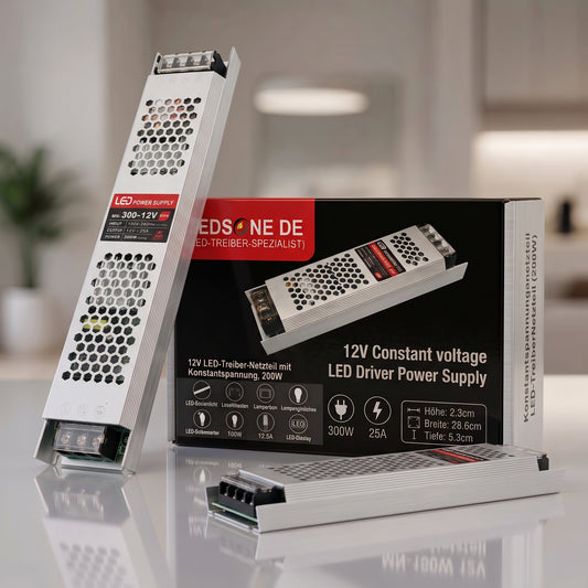 12V LED Trafo 300W 25A Konstantspannung – Slim Netzteil Treiber | IP20 ~4154