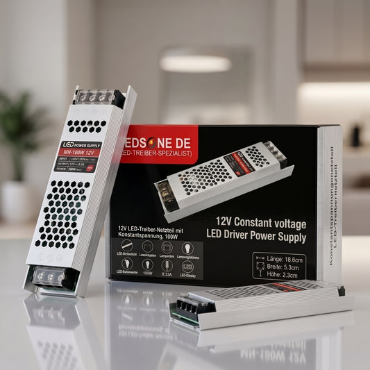 12V LED Trafo 100W 8,3A Konstantspannung – Slim Netzteil Treiber | IP20 ~1208