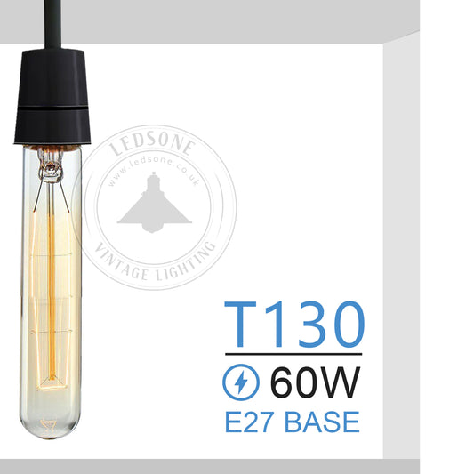 Vintage Glühbirne E27 -T130 Größe 60 watt