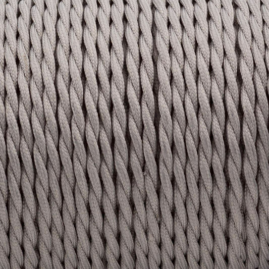 3-adriges verdrilltes Elektrokabel grau Textilkabel~2753