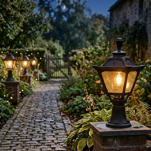Außen IP55 wasserdichte viktorianische Garten Pfosten Lampe E27~3816