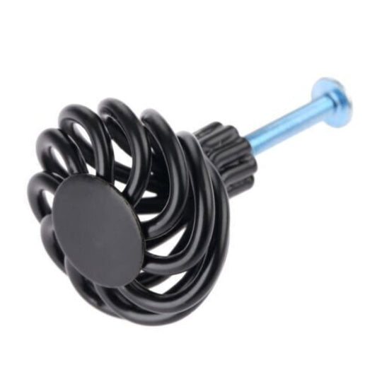 Möbelknauf Schwarz Spiral Knauf