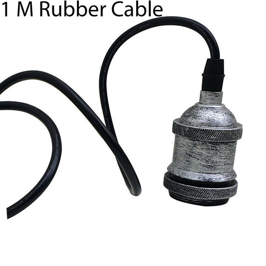 Lampada a sospensione vintage con attacco E27, argento spazzolato ~2895