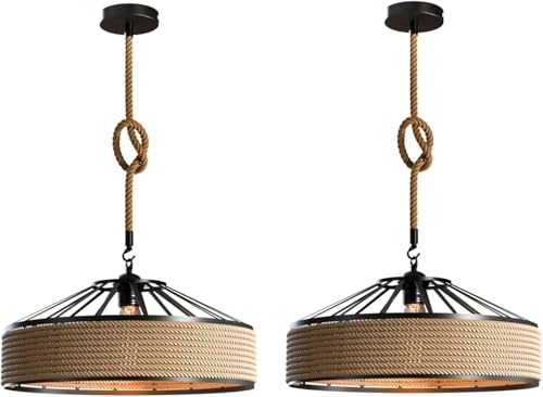 LEDSone 2pz Cavi Sospensione Corda Canapa Vintage 1m E27 ~3423