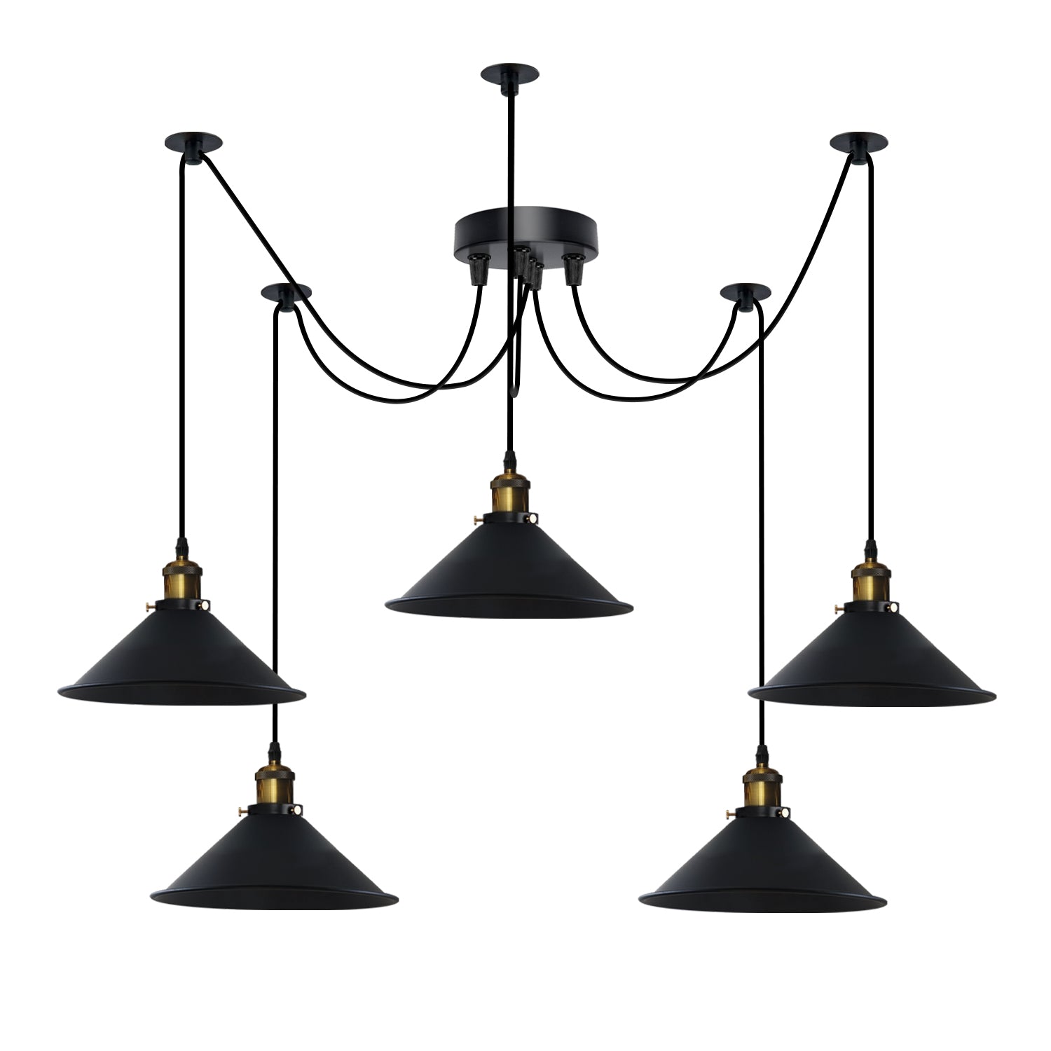 Moderne Spinnenlampe mit 5 Flamming Pendelleuchte