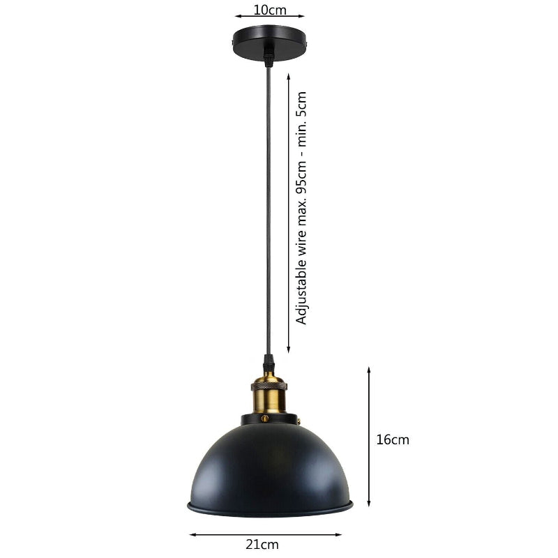 Schwarz Pendelleuchte E27 Ø 21cm Hängelampen