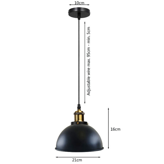 Schwarz Pendelleuchte E27 Ø 21cm Hängelampen