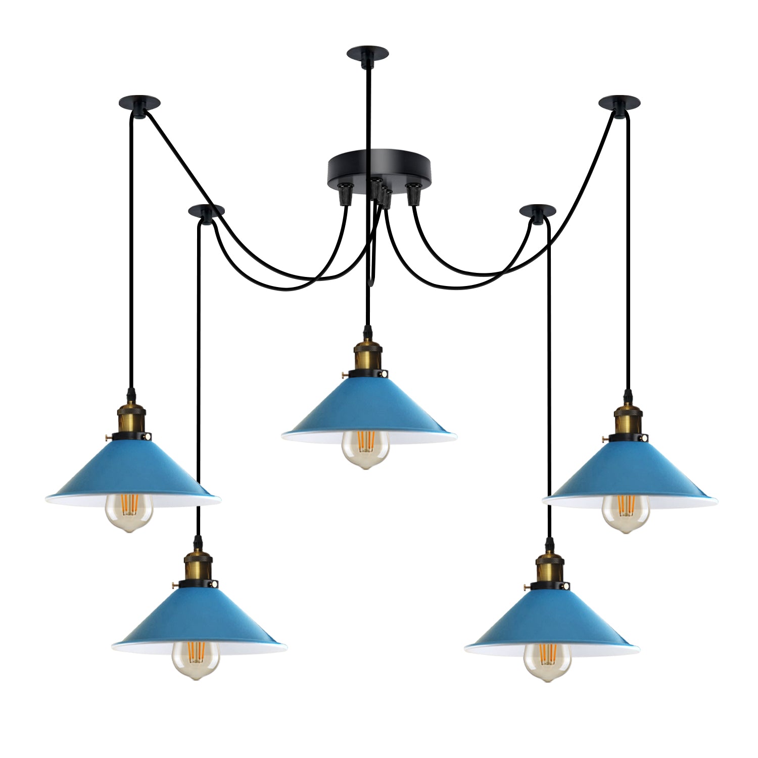 Moderne Spinnenlampe mit 5 Flamming Pendelleuchte