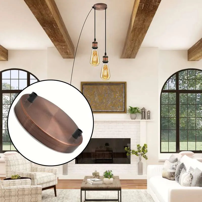 Deckenrosette Platte Metall rund für Innenleuchte