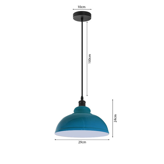 Vintage Pendelleuchte blau Ø29cm