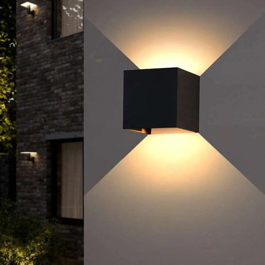 LEDSone LED-Wandleuchten für den Außenbereich, 10 W, IP54, Aluminium, schwarz, für den Innenbereich, würfelförmig, auf und ab, Wandlampe, PIR-Bewegungsmelde