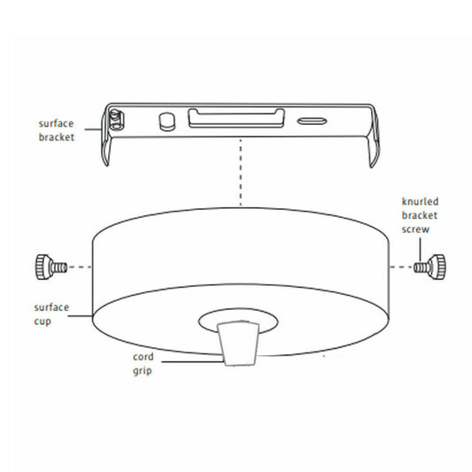 Loftrosetlampe fastgørelsesrem klemmeplade 125 mm beslag med tilbehør ~ 1284