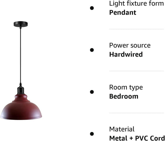 Suspension Vintage Luminaire Rétro  Plafonnier Lampe Éclairage Abat-jour