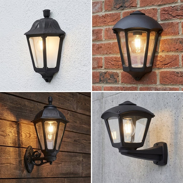 Vintage Außenwandleuchte IP55 Schwarz E27 Gartenleuchte~3830