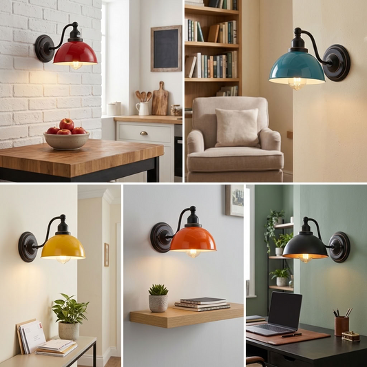 Vintage Farmhouse Wandleuchte – Industrie Wandlampe Bett | Ø 21cm | E27 ~3822