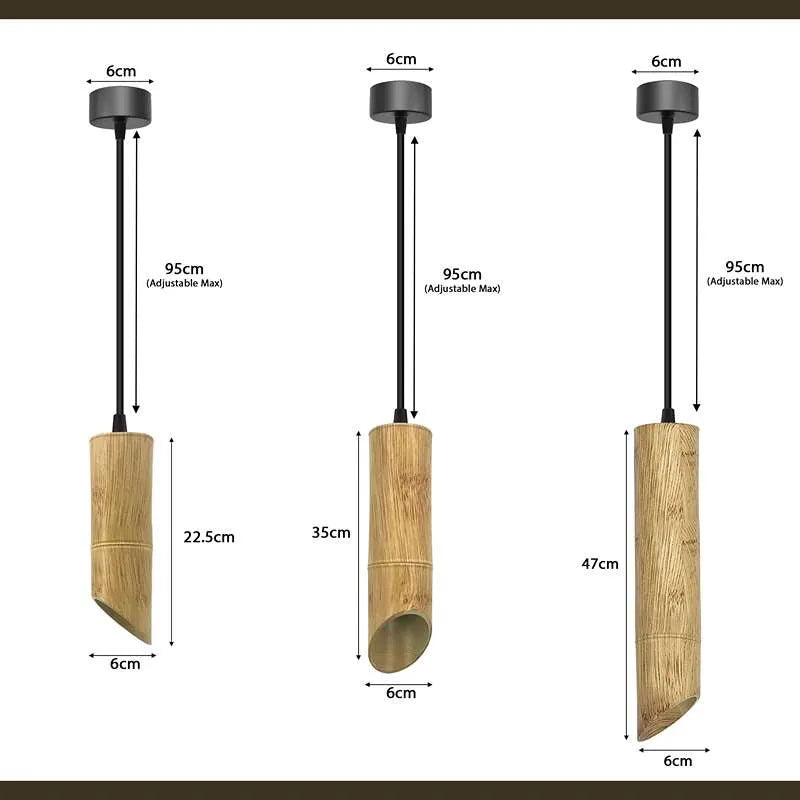 Dimmbar GU10 Bambus-Pendelleuchte für gemütliche und stilvolle Räume