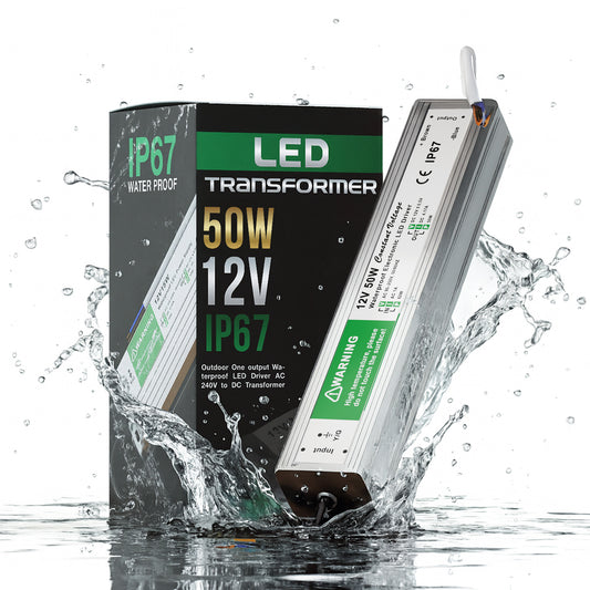 Driver LED impermeabile 50W IP67 12V, protezione da sovratensione e cortocircuito~1094