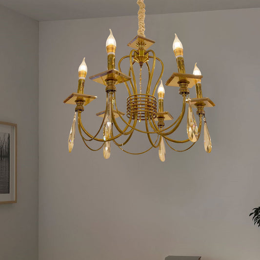 Modern Kristall-Kronleuchter goldener