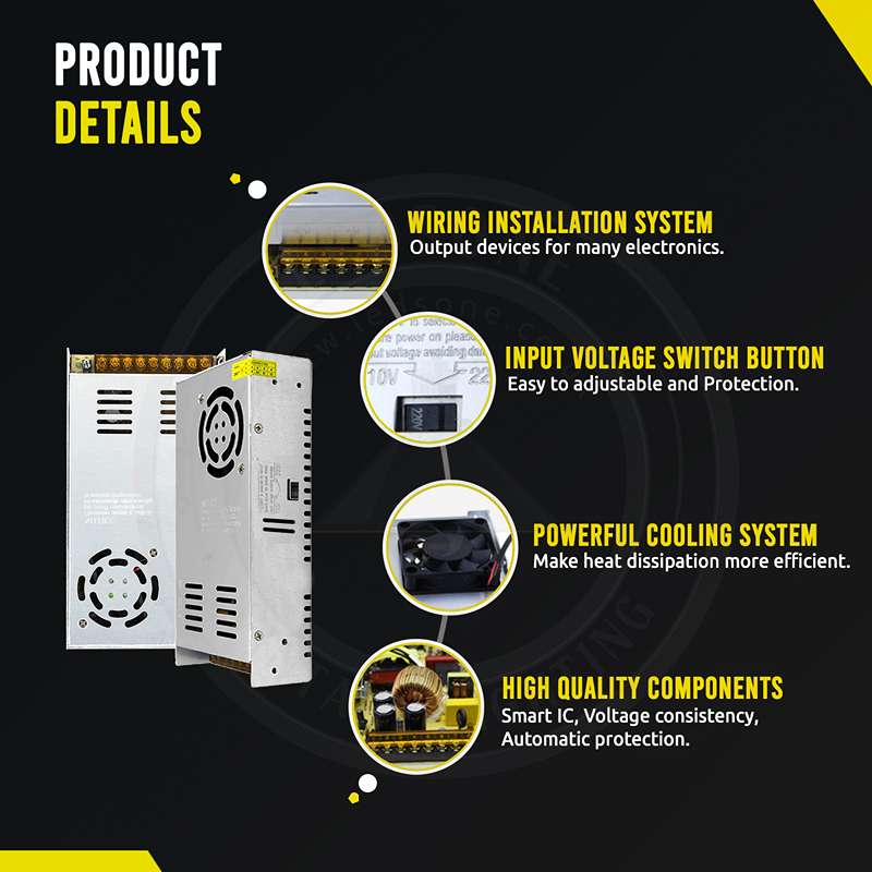 DC12V 12,5 A LED-Transformator mit 150 W IP20 Universal-geregeltem Schaltnetzteil