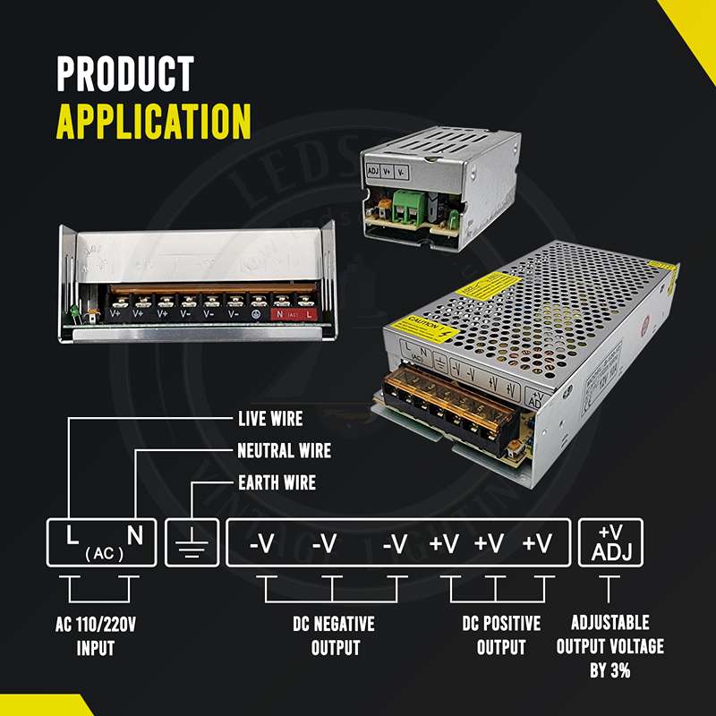 DC12V 12,5 A LED-Transformator mit 150 W IP20 Universal-geregeltem Schaltnetzteil